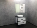 Зеркало со шкафом Comforty Амстердам 75 00004144209 Белый глянец МДФ / ЛДСП, стекло