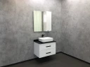 Зеркало со шкафом Comforty Амстердам 75 00004144209 Белый глянец МДФ / ЛДСП, стекло