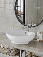 Раковина-чаша Orange 58 B08-585w Белая фаянс накладная