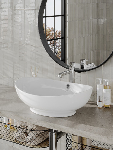 Раковина-чаша Orange 58 B08-585w Белая фаянс накладная