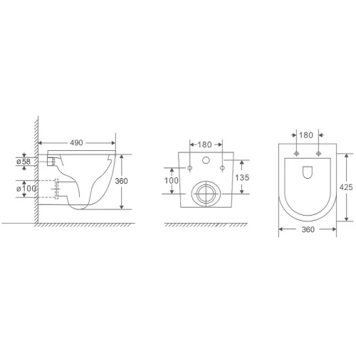 Унитаз Berges Okus Rimless 081127 подвесной с сиденьем Микролифт фарфор подвесной