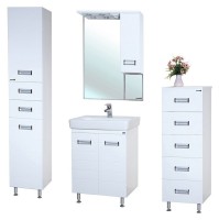 Зеркало со шкафом Bellezza Сиена 60 R 4613909001014 с подсветкой Белое МДФ / ЛДСП, стекло