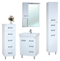 Зеркало со шкафом Bellezza Сиена 60 R 4613909001014 с подсветкой Белое МДФ / ЛДСП, стекло