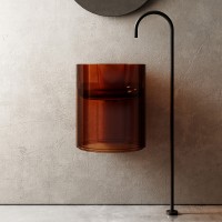 Раковина Abber Kristall 42 AT2704Opal Коричневая полиэфирная смола подвесная