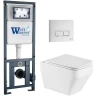 Комплект унитаза с инсталляцией WeltWasser MARBERG 410 + HOFBACH 041 GL-WT + MAR 410 SE GL-WT 10000011679 цвет Белый глянцевый с сиденьем Микролифт и клавишей смыва цвет Белый глянцевый