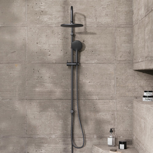 Душевая система Damixa Jupiter 977000300 Черная матовая нержавеющая сталь на стену