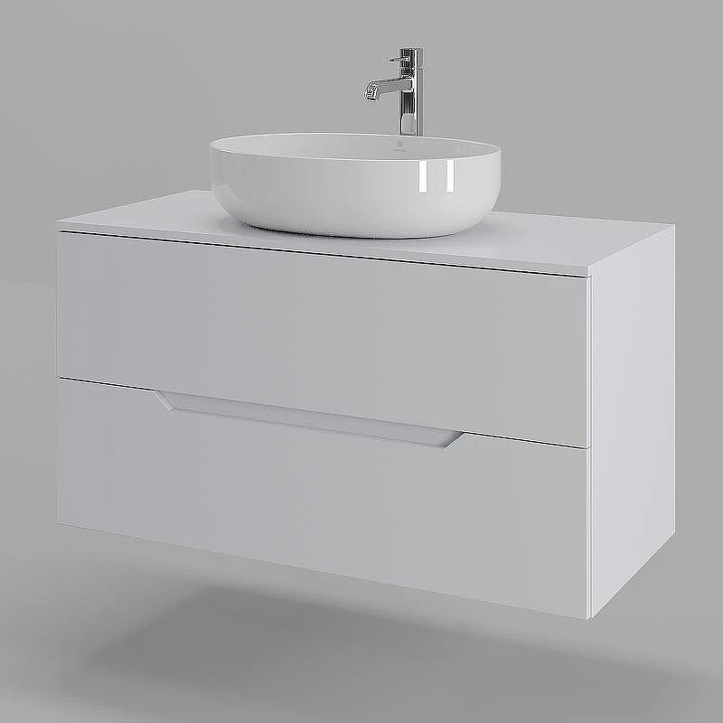 Тумба с раковиной Orange Line 100 Li-100TuwMDF+B05-520W подвесная Белая матовая
