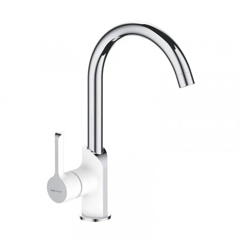 Смеситель для кухни Shevanik S6053F цвет Белый Хром