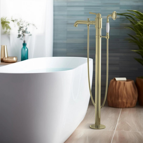 Смеситель для ванны Aquatek Классик AQ1545PG Полированное золото латунь на пол