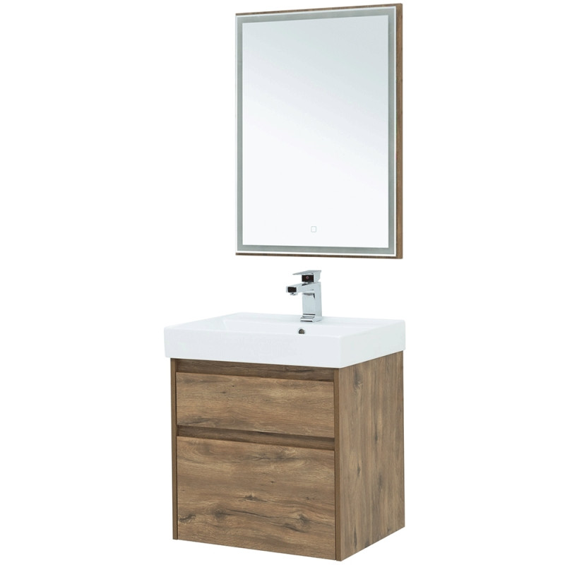 Тумба под раковину Aquanet Nova Lite 60 249512 подвесная Дуб рустикальный МДФ / ЛДСП