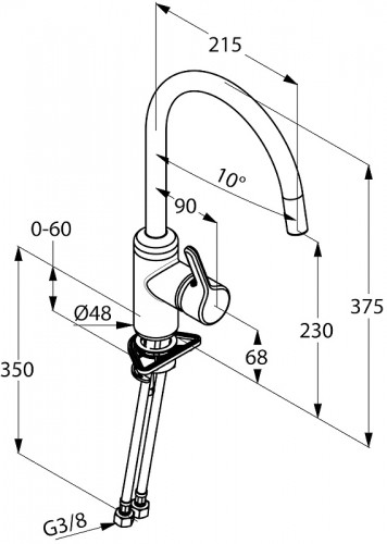 Смеситель для кухни Kludi Bingo Star 428039678 Нержавеющая сталь латунь