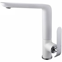 Смеситель для кухни Lemark Melange LM4905CW Белый Хром латунь однорычажный