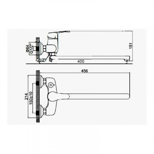 Смеситель для ванны D-Lin D149309 универсальный цвет  Хром