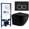 Комплект унитаза с инсталляцией WeltWasser BAMBERG 525 + MERZBACH 043 XL MT-BL + BAMBERG BL 10000014133 цвет Черный матовый с сиденьем Микролифт и клавишей смыва цвет Черный