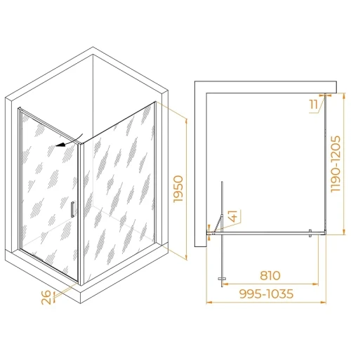 Душевой уголок RGW Stilvoll 100x120 703214502-11 профиль цвет Хром стекло прозрачное