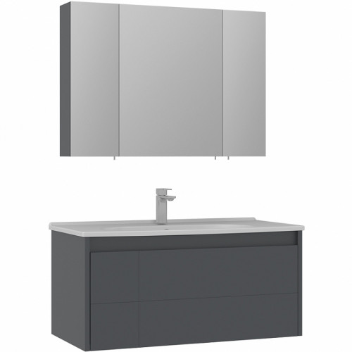 Тумба с раковиной Orka Likya 100 5002489 подвесная Антрацит матовый МДФ / ЛДСП