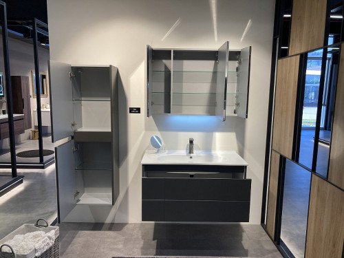 Тумба с раковиной Orka Likya 100 5002489 подвесная Антрацит матовый МДФ / ЛДСП