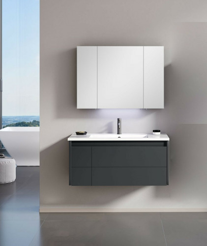 Тумба с раковиной Orka Likya 100 5002489 подвесная Антрацит матовый МДФ / ЛДСП