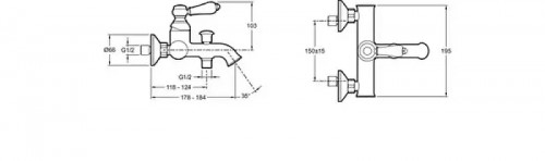 Смеситель для ванны Jacob Delafon Louise E24363-BL цвет Черный
