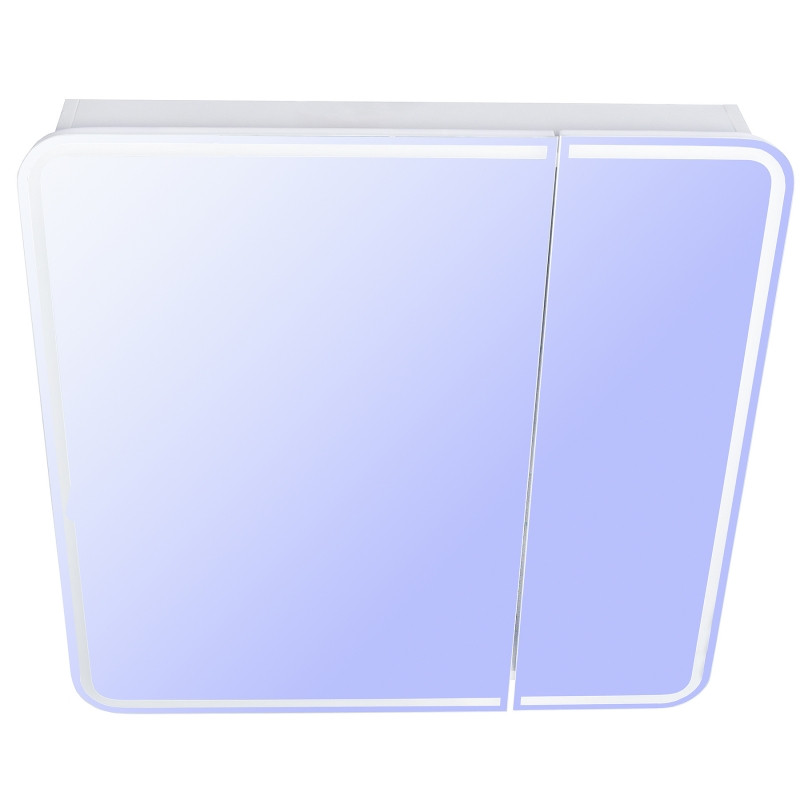 Зеркальный шкаф Style Line Каре 80 СС-00002276 с подсветкой и сенсором Белый МДФ / ЛДСП, стекло