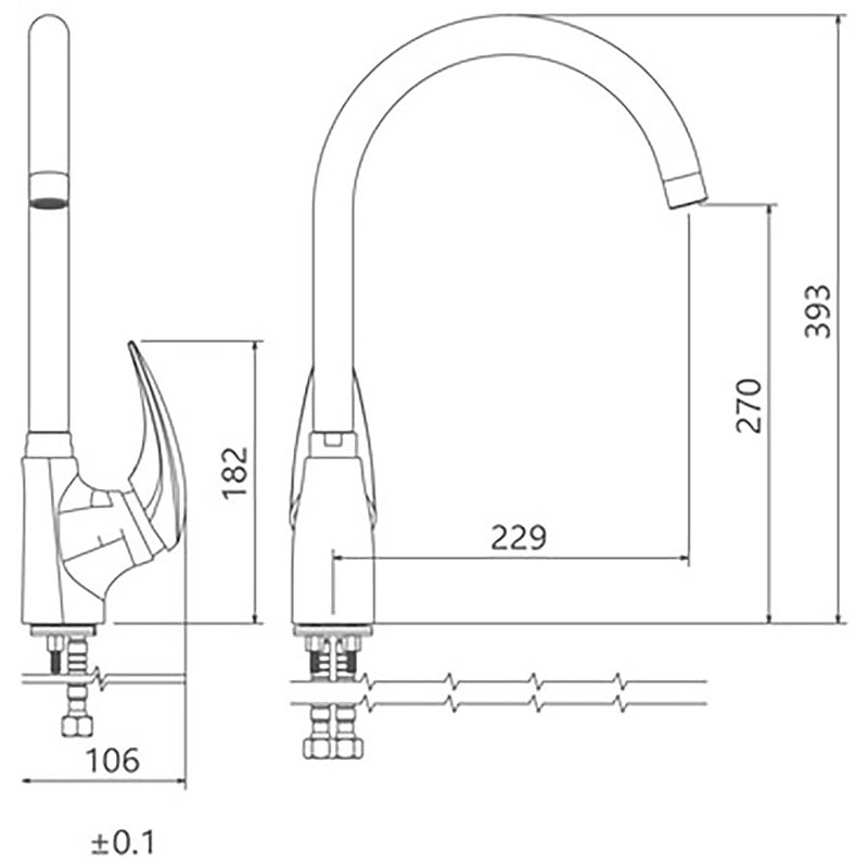 Смеситель для кухни Shouder Senior 0140506 Золото