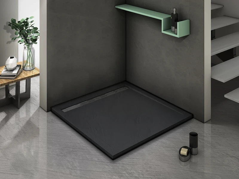 Душевой поддон из искусственного камня WeltWasser WW TRS 80 STONE-BL 80x80 10000004378 Черный