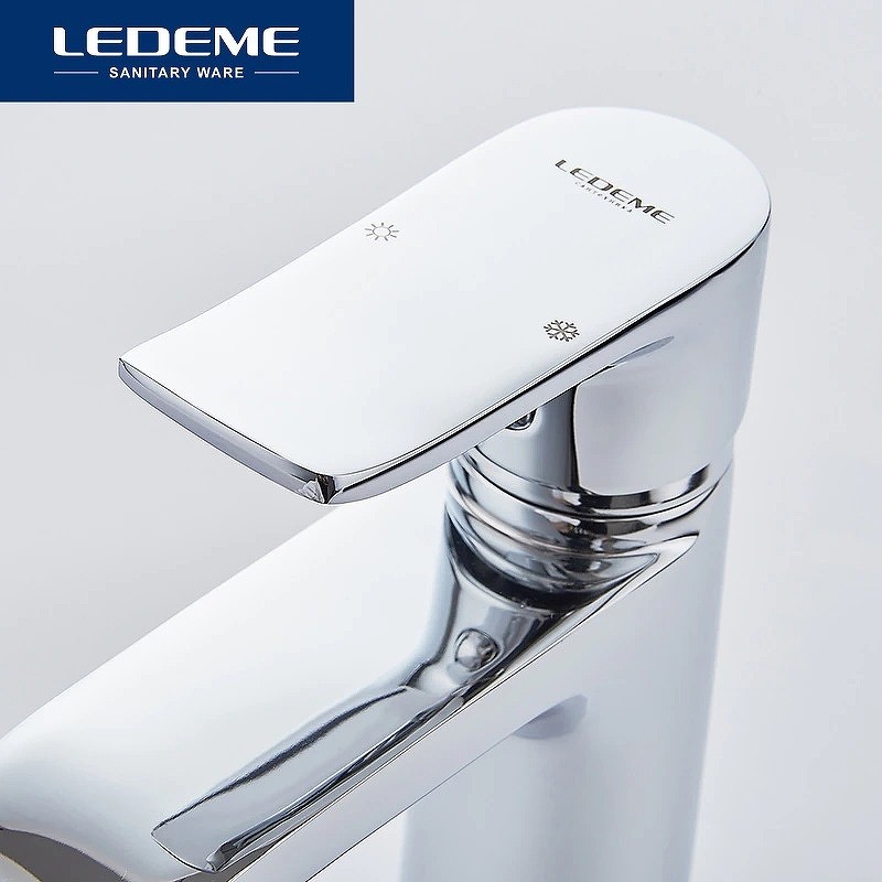 Смеситель для раковины Ledeme H34 1034L Хром латунь