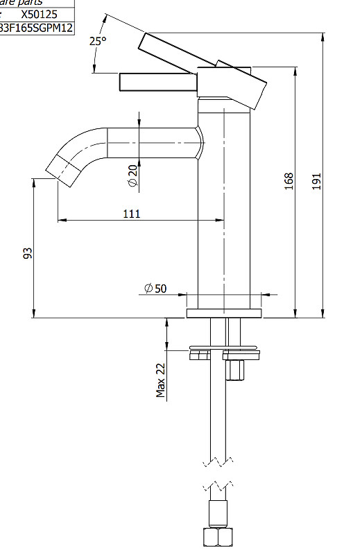 Смеситель для раковины Remer Metrica MC12DO цвет Золото глянцевое