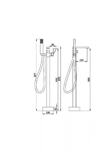 Смеситель для ванны Boch Mann Albano BM7774 Хром латунь на пол
