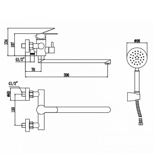Смеситель для ванны Fmark FS8225W универсальный цвет Белый