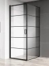 Душевой уголок AQUAme 80x80 L AQM5215-LH-8 профиль Черный матовый стекло прозрачное
