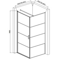 Душевой уголок AQUAme 80x80 L AQM5215-LH-8 профиль Черный матовый стекло прозрачное