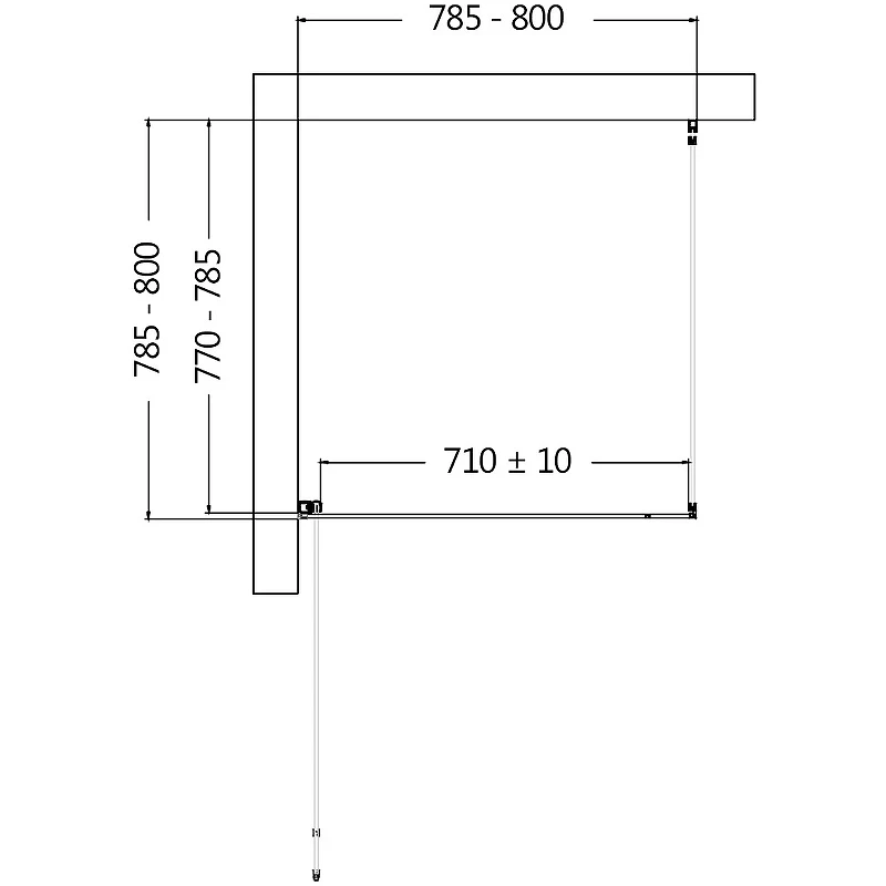Душевой уголок AQUAme 80x80 L AQM5215-LH-8 профиль Черный матовый стекло прозрачное