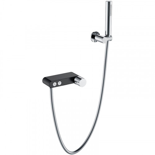 Смеситель для ванны Boheme Stick 123-BCR Черный матовый Хром латунь на стену