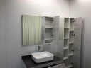 Зеркало со шкафом Comforty Прага 90 00004136263 Дуб белый МДФ / ЛДСП, стекло