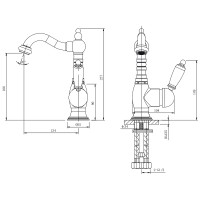 Смеситель для раковины Caprigo Adria-Uno Metal Edition 02M-524-vot Бронза латунь