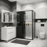 Душевой уголок Grossman Cosmo 110х70 120.K33.02.1170.21.10 профиль Черный матовый стекло тонированное