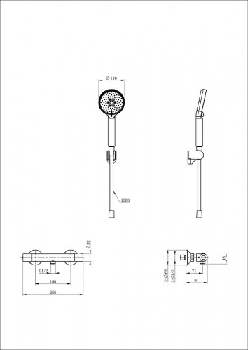 Смеситель для душа Wonzon &amp; Woghand Inn WW-B2005-A-MW с термостатом цвет Белый матовый