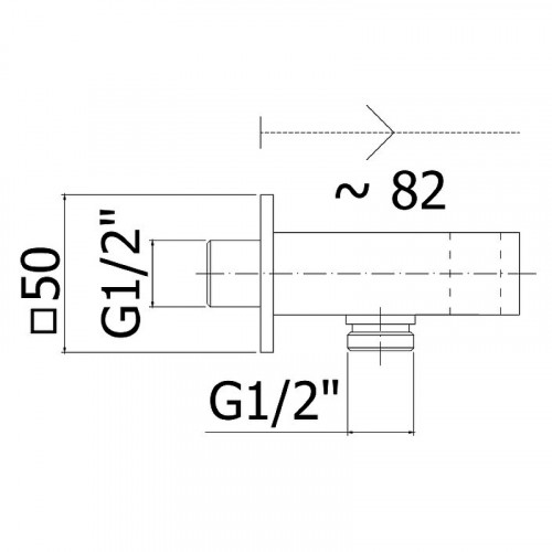 Шланговое подключение Paffoni ZSUP032NO Черное матовое латунь на стену