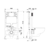 Комплект унитаза с инсталляцией Aquatek SET Aquatek Standard INS-0000012+KDI-0000002 + Grohe Bau Ceramic 39427000+39493000 с сиденьем Микролифт фарфор подвесной