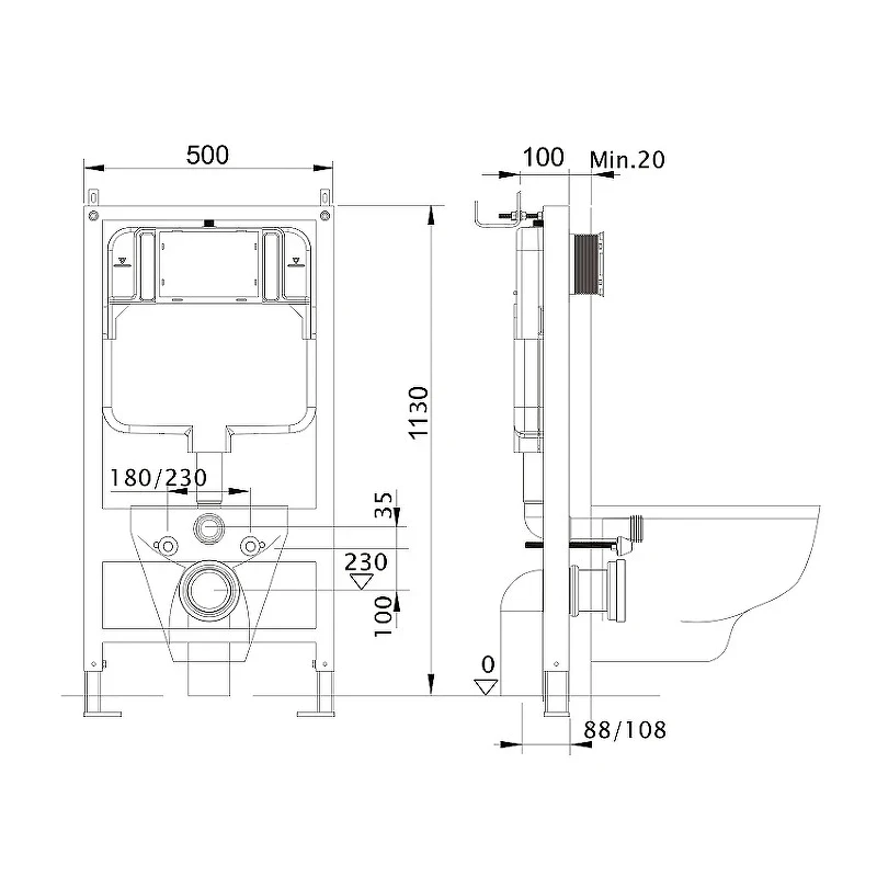 Комплект унитаза с инсталляцией Aquatek SET Aquatek Standard INS-0000012+KDI-0000002 + Grohe Bau Ceramic 39427000+39493000 с сиденьем Микролифт фарфор подвесной