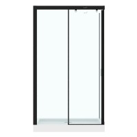 Душевой уголок Ceruttispa 120x80 Marbella 120B-L 7909 профиль Черный стекло прозрачное