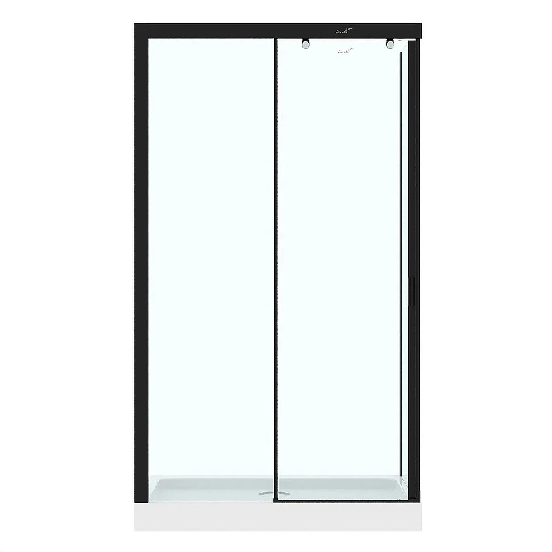 Душевой уголок Ceruttispa 120x80 Marbella 120B-L 7909 профиль Черный стекло прозрачное