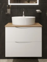 Тумба c раковиной Bond Cube 60 T99605-S03430 подвесная цвет Белый матовый Дуб