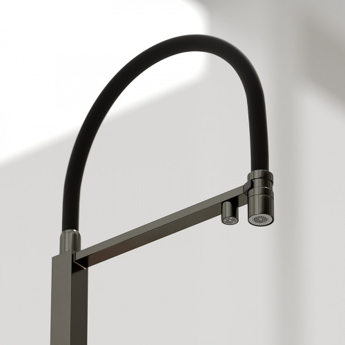 Смеситель для кухни Sancos Moro SC4006GG Вороненая сталь Черный латунь