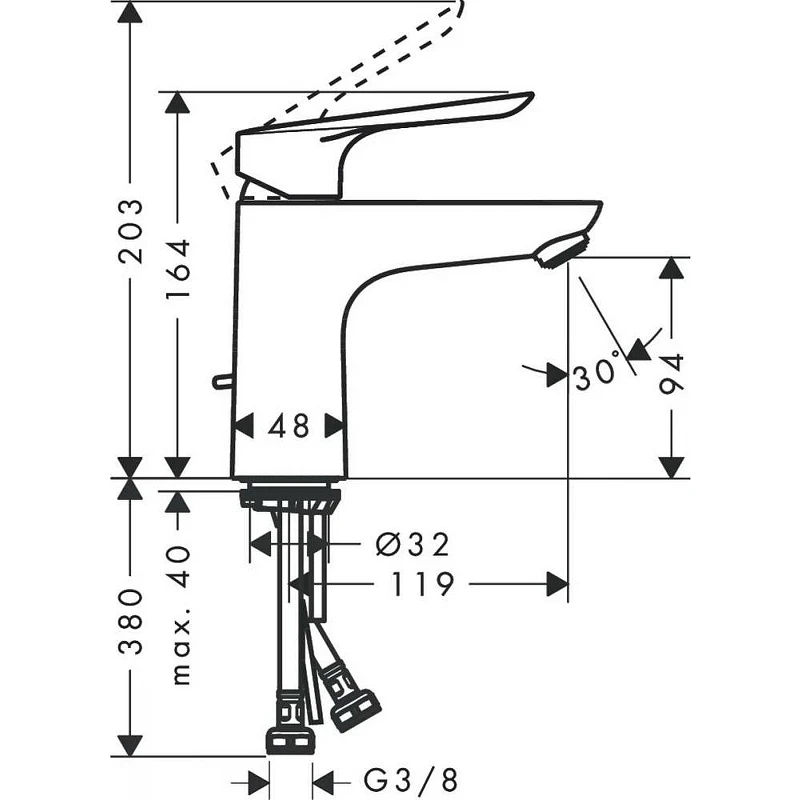Смеситель для раковины Hansgrohe Logis E 71161000 Хром латунь