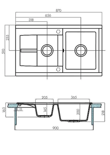 Кухонная мойка Aquaton Делия 87 1A716232DE280 Кофе