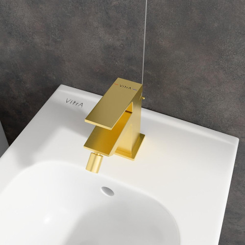 Смеситель для биде Vitra Minimax Square A4372625EXP цвет Брашированное золото