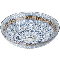 Раковина-чаша Bronze de Luxe Марракеш 40 1008 Белый глянец с декором фаянс накладная