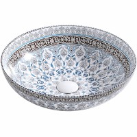Раковина-чаша Bronze de Luxe Марракеш 40 1008 Белый глянец с декором фаянс накладная